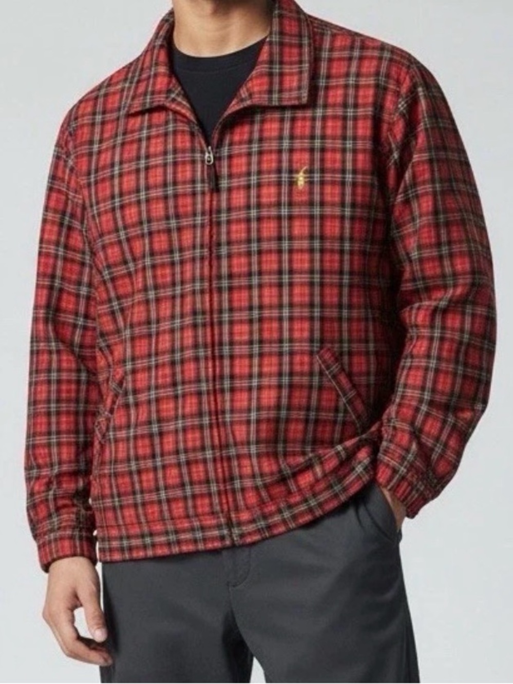Vintage Polo Ralph Lauren Plaid Harrington Cotton wind/jacket pit-pit26 (mix48)